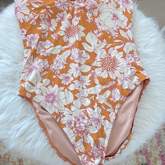 J. Crew Orange Strapless One Piece - Picture 3 of 6